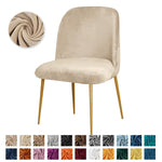housses chaise velours élasthanne polyester moderne beige gris bleu orange pieds dorés