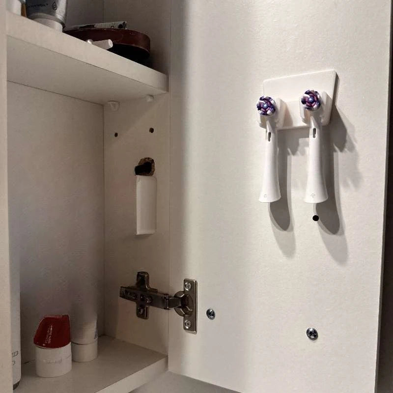 porte brosses dents adhésif blanc moderne salle bain stockage abs légèrement rugueux