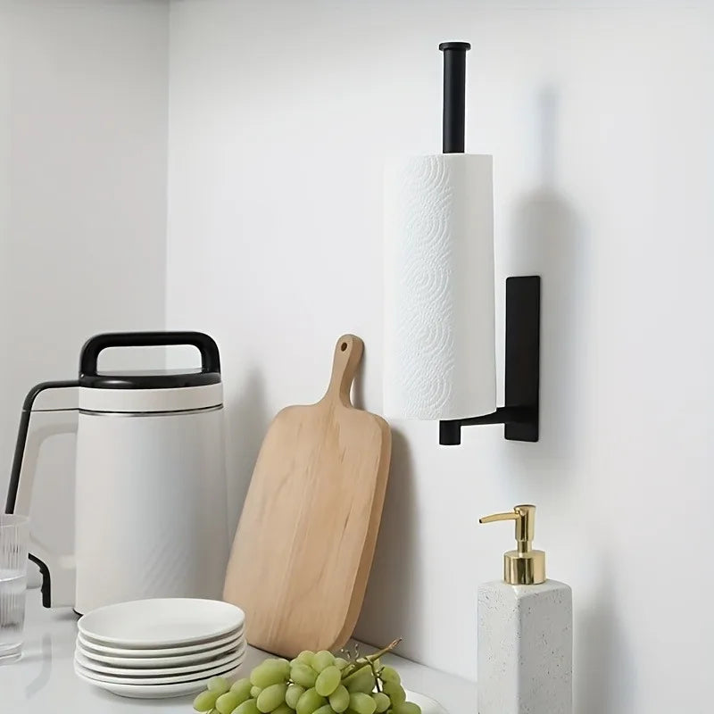 porte serviettes mural noir acier inoxydable moderne papier toilette serviettes ustensiles cuisine