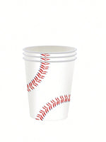 assiettes papier motif baseball blanc rouge fourchettes gobelets set festifs anniversaire mariage noël toutes