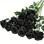 roses artificielles rouges decoration mariage anniversaire intérieur romantique branches soie verte