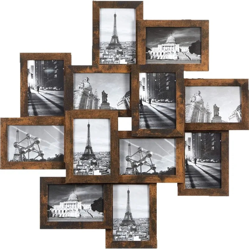 cadres photo moderne bois aspect vieilli verre protégé noir beige marron contemporain