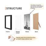 cadres photo bois clair noir blanc modernes minimalistes muraux affichage support pliable