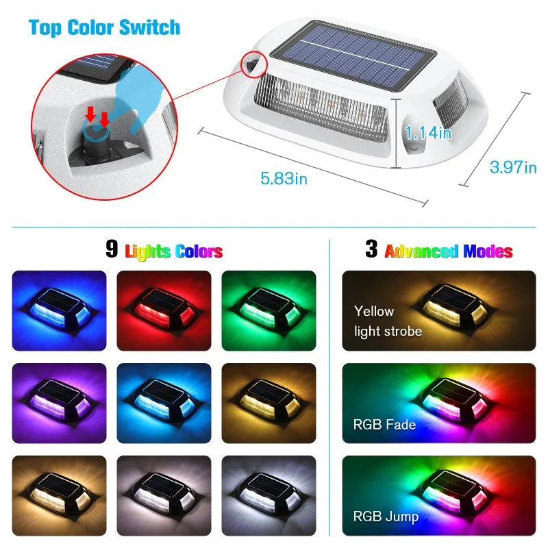 lumière solaire led changement couleur étanche moderne noir blanc allée cheminextérieur decoration minimaliste opaque