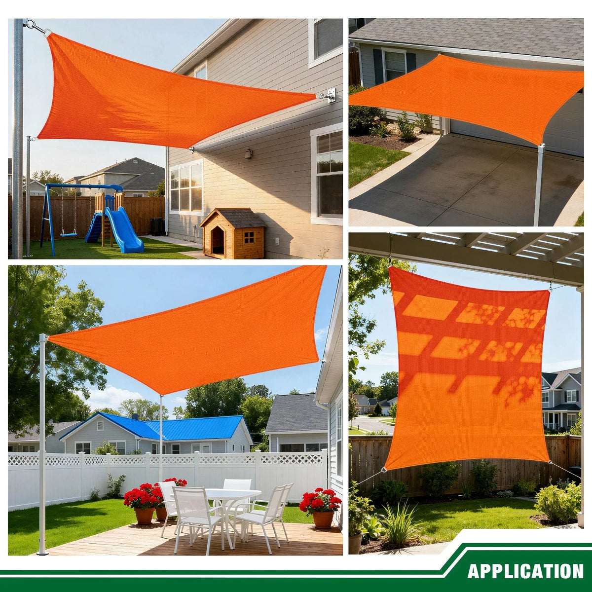 voile soleil orange rayures horizontales moderne anti uv patio jardin