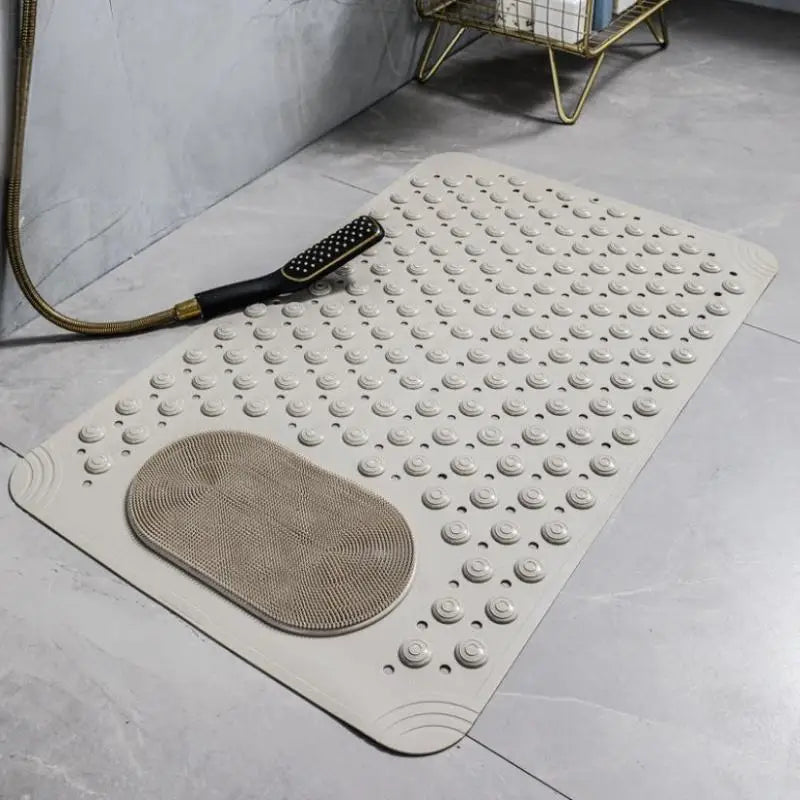 tapis bain antidérapant vert menthe bleu clair gris rose texture bobs abrasive moderne