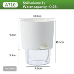 pot auto arrosant blanc transparent moderne bassin d'eau cordons absorbants drainage