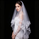 voile mariée blanc dentelle florale classique 140cm 280cm