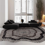 tapis moderne géométrique rayures cercles motifs floraux noir blanc bleu vert polyester salon chambreextérieur