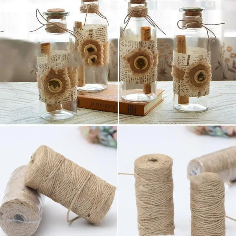 corde jute naturelle rustique artisanal marron clair fibres apparentes 100m 50m 300m bricolage decoration