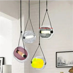 lustre suspendu moderne transparent ampoules led colorées chambre salonhôtel
