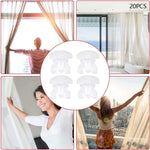 clips rideau blancs modernes adhésifs ensemble 20 pièces facile draperies