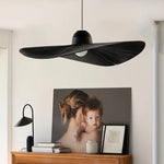 Suspension lumineuse moderne tissu noir blanc rayures fines plissées 6000K 3000K chambre salon étude