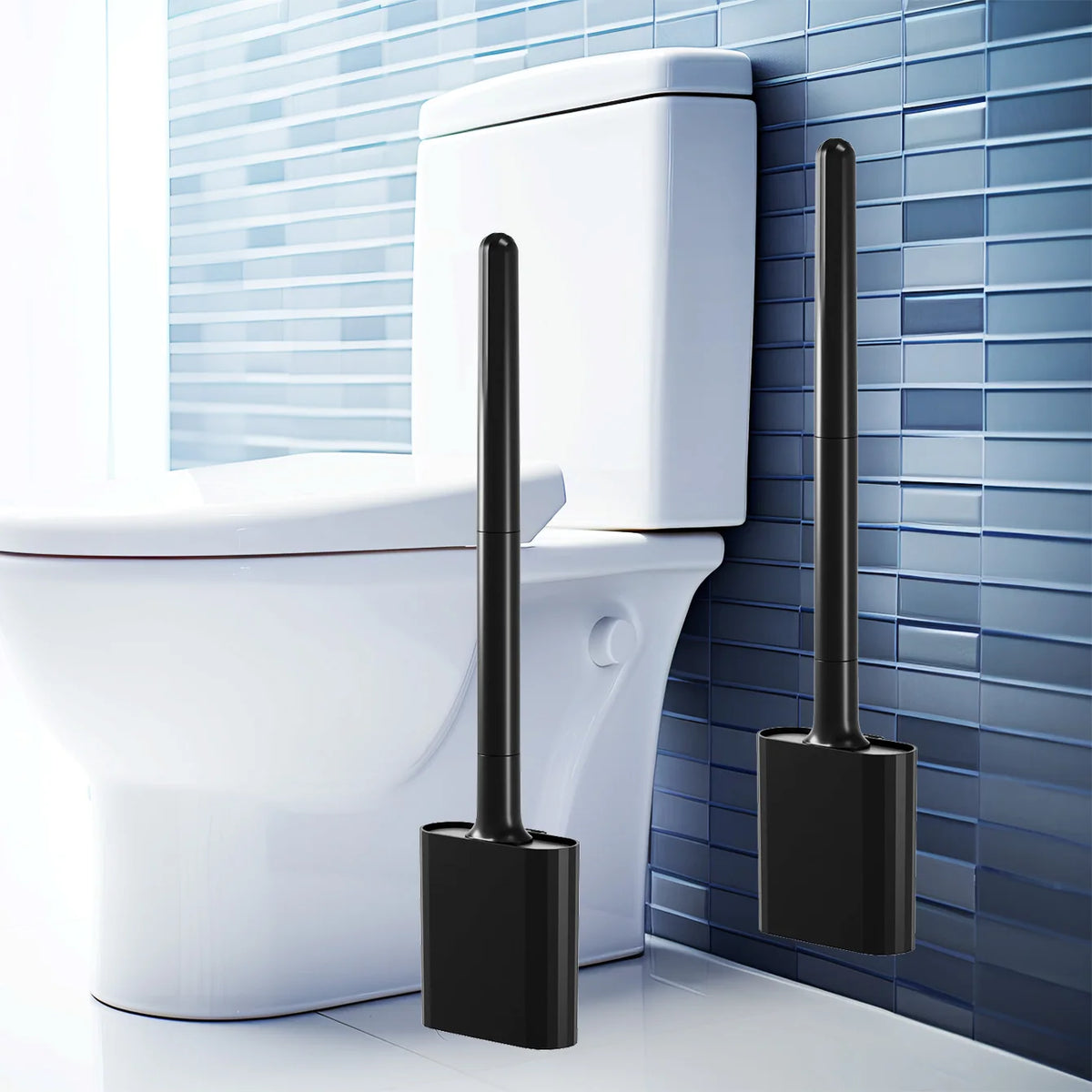 brosse wc silicone support mural blanc noir moderne minimaliste respectueux