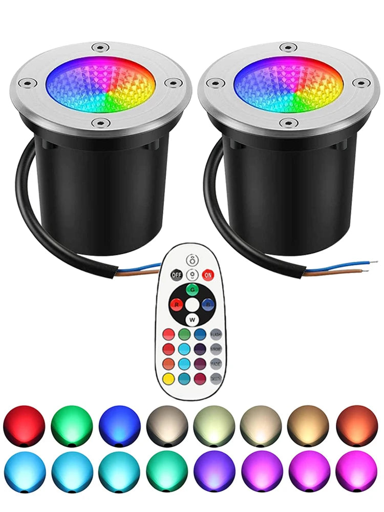 spots paysage led rgbw ip65 moderne télécommande blanc chaud rouge visiblesextérieur jardin