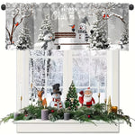 rideau noël blanc motifs flocons arbres eyelets polyester opaque traditionnel