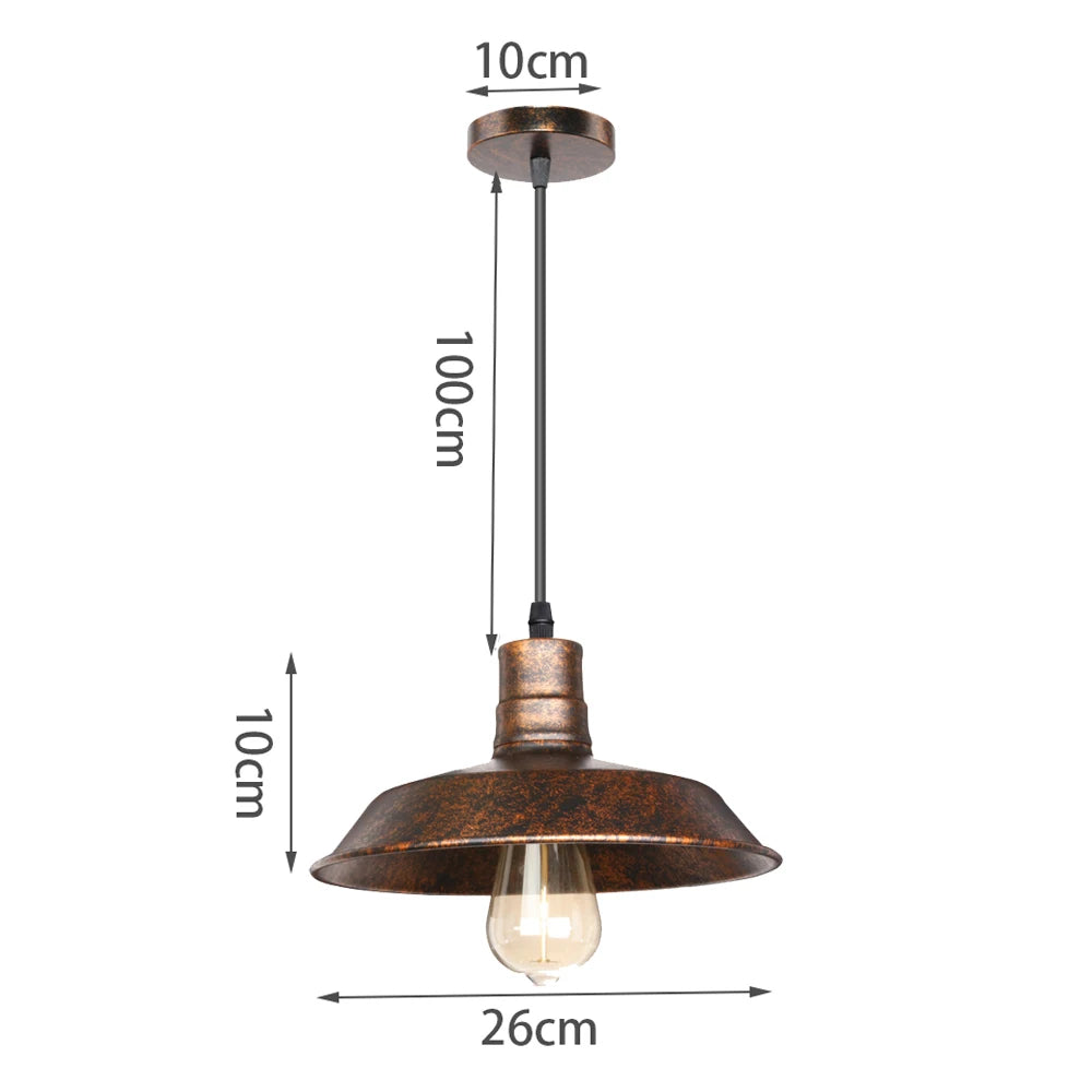 Suspension lumineuse industrielle vintage métal bronze noir ampoule câble chaîne salon chambre