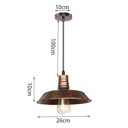 Suspension lumineuse industrielle vintage métal bronze noir ampoule câble chaîne salon chambre