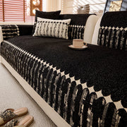 housse canapé polyester géométrique noir beige moderne durable