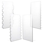 spatules gâteau transparentes décoration bord glaçage peigne lisse outils cuisine blanc classique