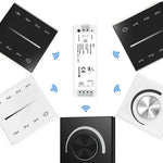 interrupteur led touch dimmer blanc noir rond moderne minimaliste adhésif