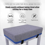 tabouret moderne gris toile lin coussin amovible imperméable boucles noiresscrição