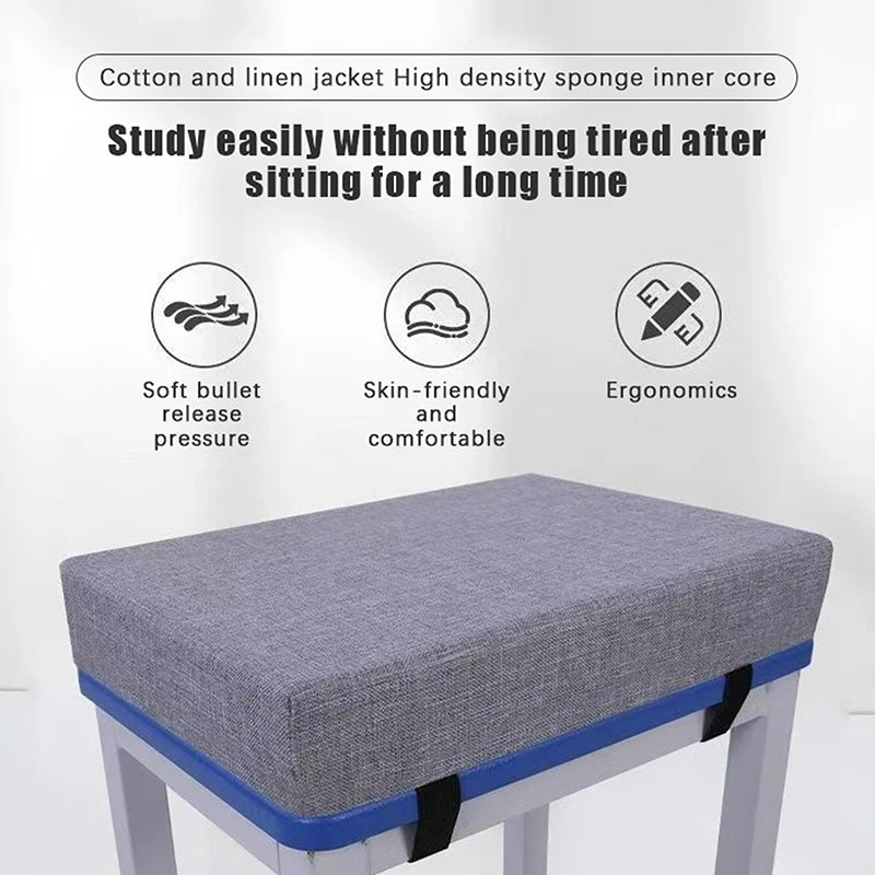 tabouret moderne gris toile lin coussin amovible imperméable boucles noiresscrição