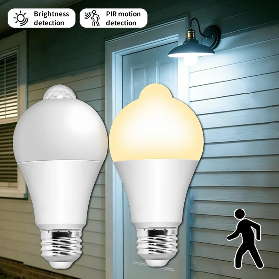 veilleuse led 12w 15w 18w 20w e27 b22 blanc moderne détecteur mouvement sécurité nuit