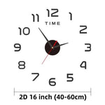 horloge murale moderne aiguilles quartz décoration salon visage unique couleurs argent doré rouge