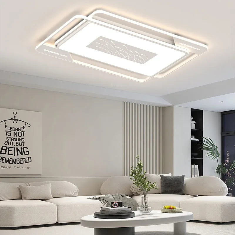 Lampes plafonnieres led moderne blanc geometrique floral chambre salon entrée