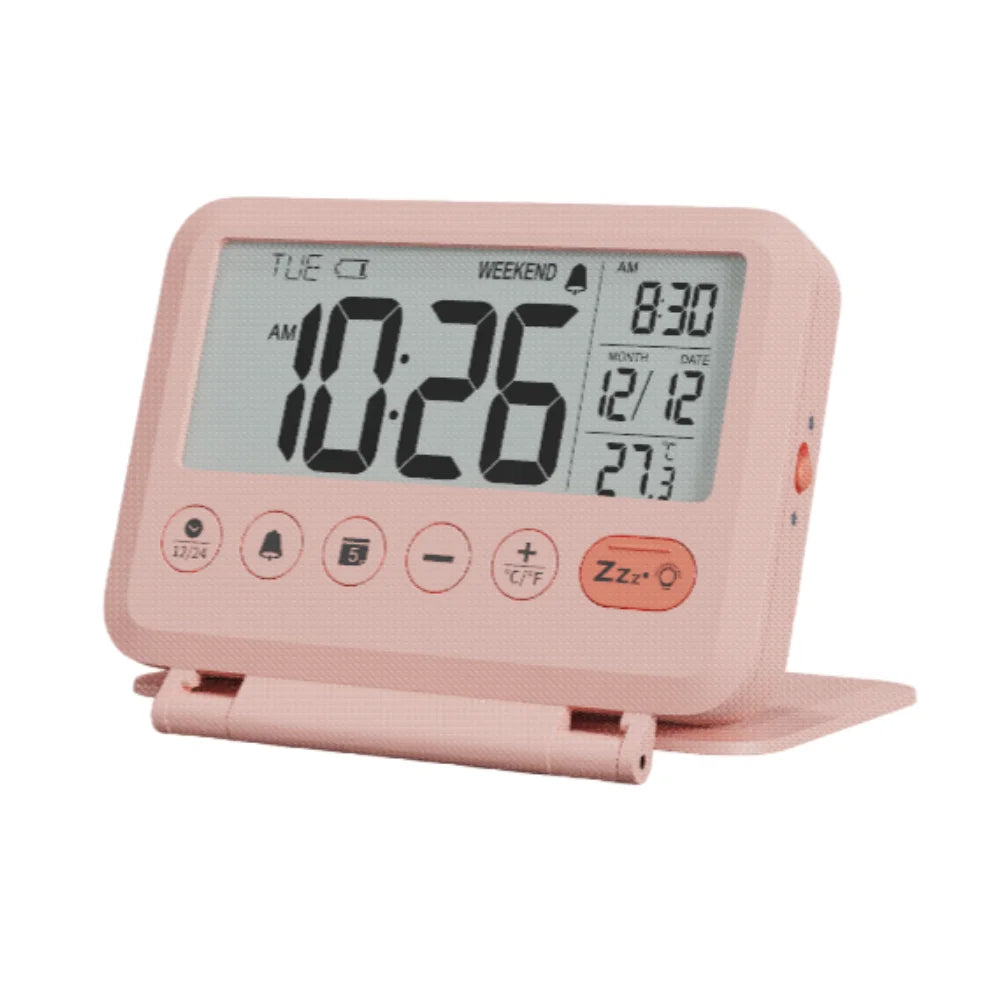 horloge numérique moderne affichage température date sommeil noir lcd led