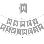 guirlande fanions happy birthday bleu rose vert noir blanc festif décoration anniversaire festive opaques