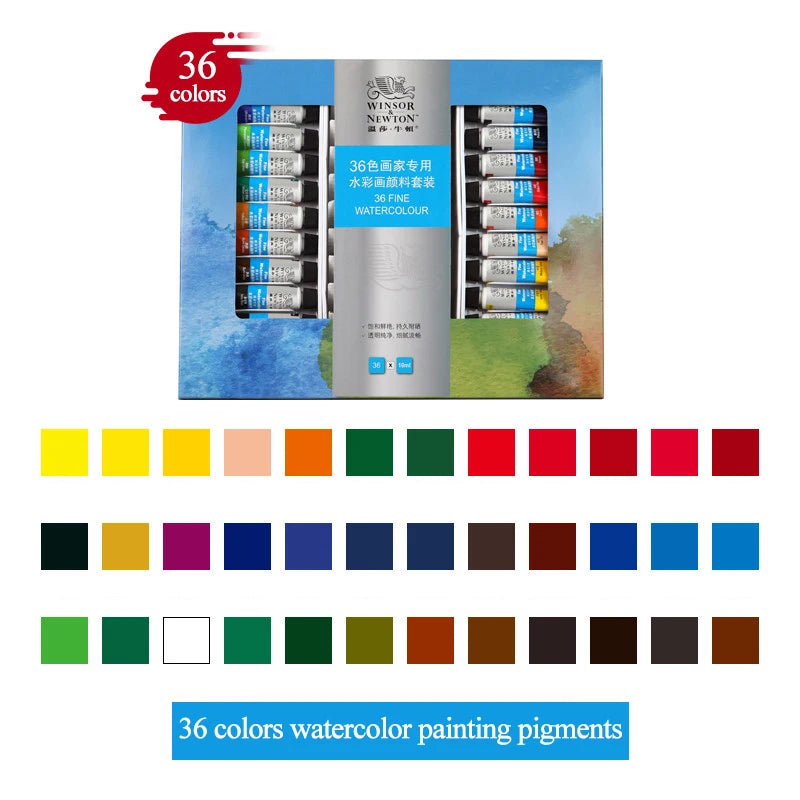 ensemble peintures aquarelle 36 couleurs bouteilles pinceaux papier artiste opacité vibrant