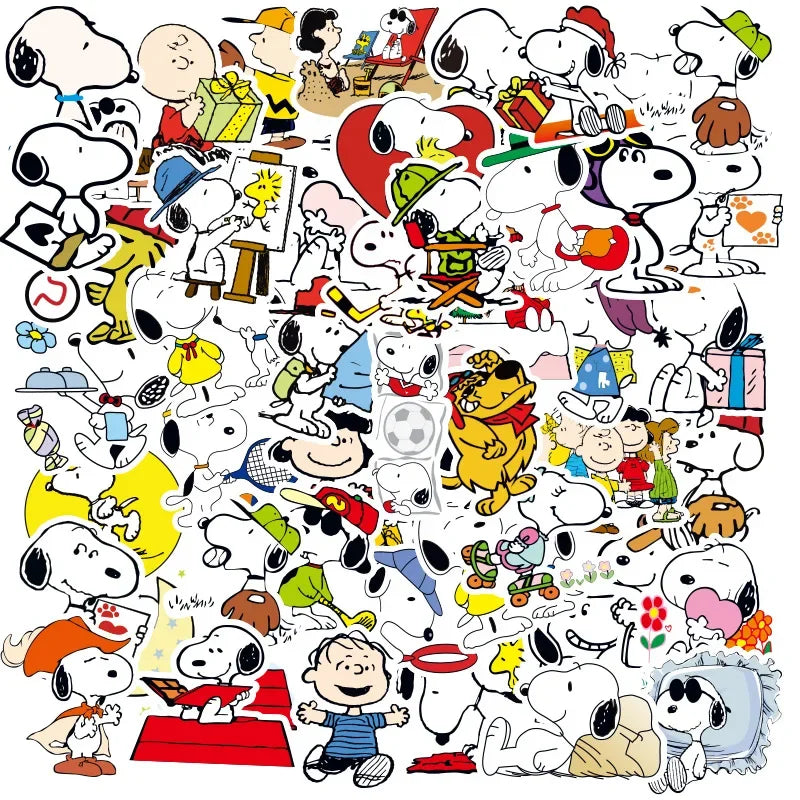 stickers dessin animé snoopy multicolores imperméables classiques enfants mignons collection variés