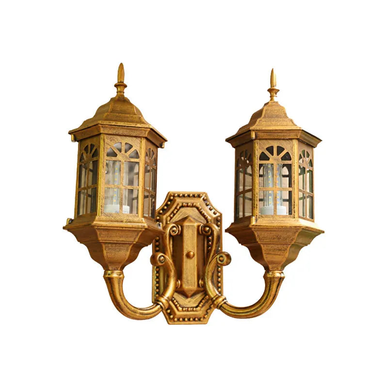 applique murale or noir ornements dorés verre translucide classique vintage éclairage chambre entrée étude