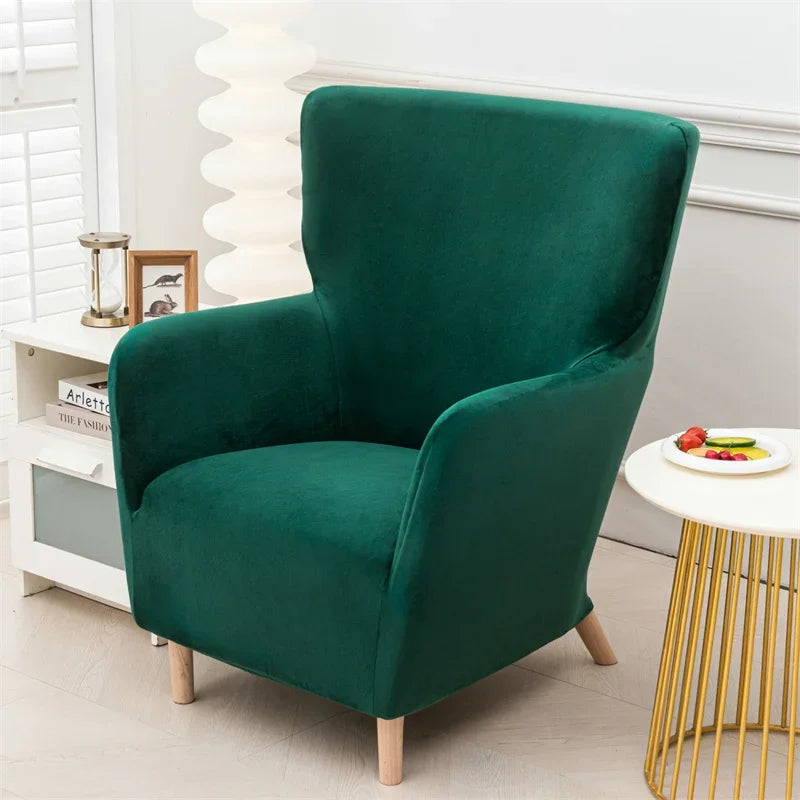 Housse fauteuil velours beige clair moderne canapé place lavable machine restaurant