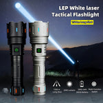 lampe torche tactique noire 2000 lumens 30w 1500m étanche ipx6 zoom led rechargeable usb
