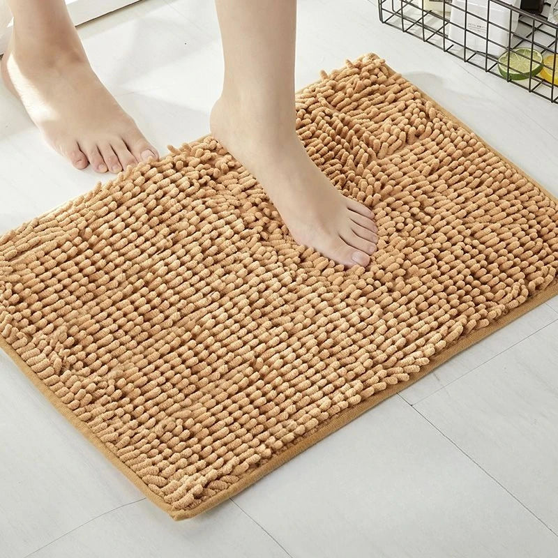 tapis bain acrylique antidérapant solide moderne doux couleur beige rose gris marron bleuclair