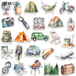 autocollants camping voyage plein air enfants sacs tentes 10 30 50pcs