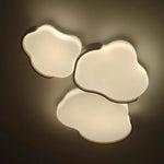 lampe moderne acier inoxydable blanc bois formes arrondies minimaliste(touchless switch)