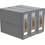 boîtes rangement gris modernes fenêtres pvc étiquettes personnalisables velcro rechargeables