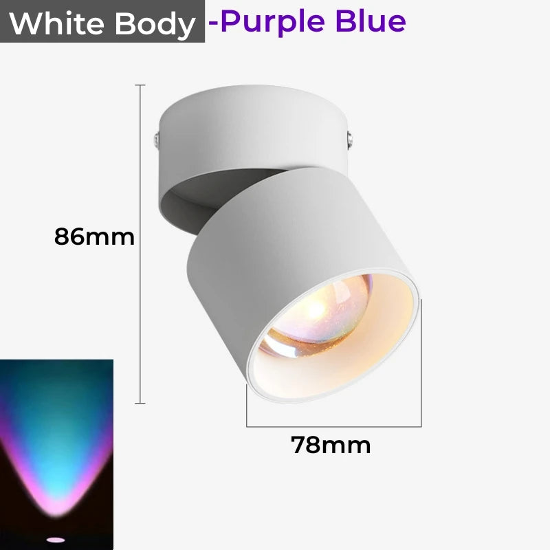 Spot lumineux led moderne surface mounted blanc noir flux lumineux 60 249 vcertifié fcc