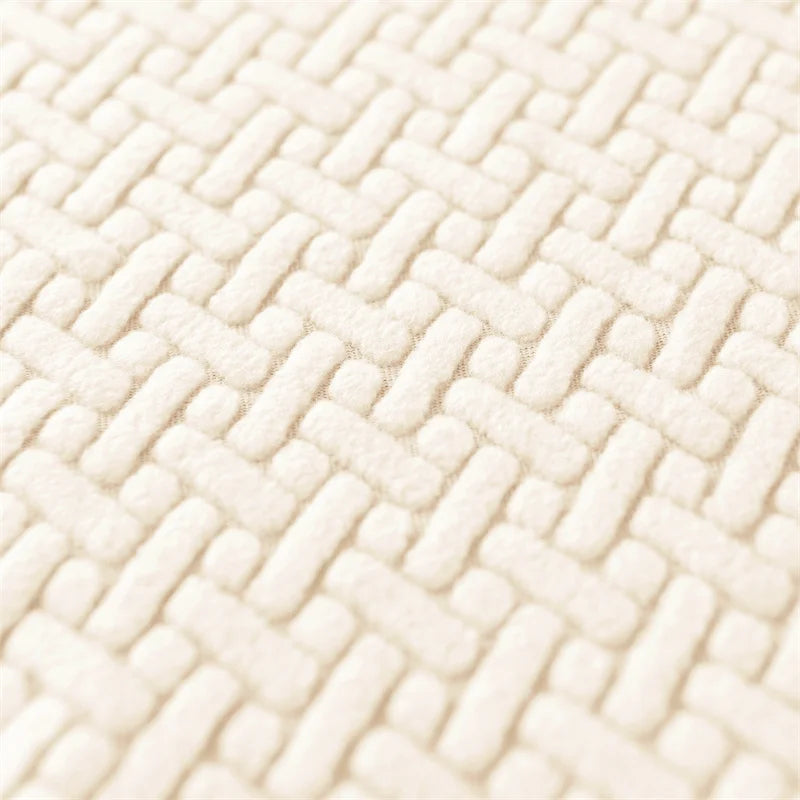 fauteuil moderne housse protectrice tissu motifs géométriques couleur beige gris adhésif fixations machine lavable