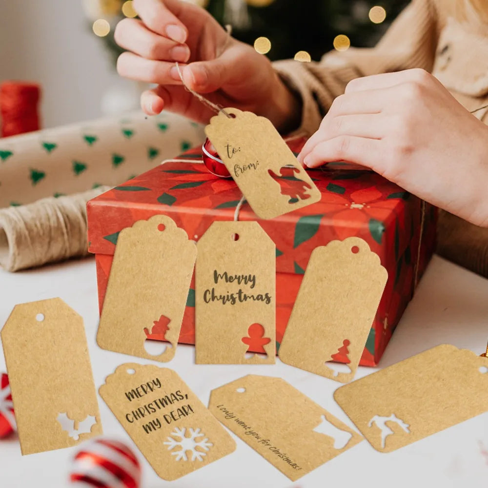 Lot de 48 étiquettes cadeau Noël