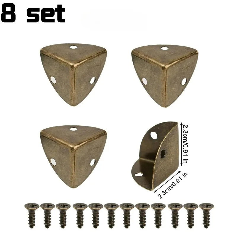 protège coin bronze lisse classique boites bijoux coffrets bois set unités