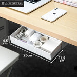 tiroir rangement adhésif blanc moderne sous table organisation câbles téléphones stylos hygiène divers