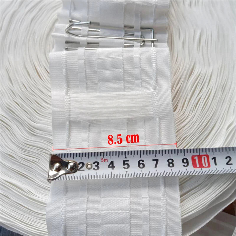 rideaux polonais ruban plissé clips polyester 10m 20m 30m 5m blanc moderne