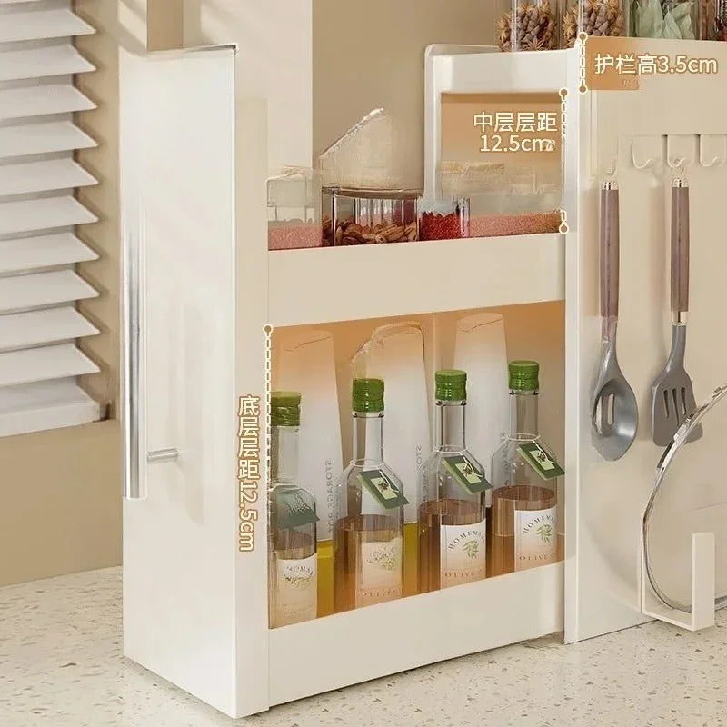 rangement cuisine blanc hexagones moderne multi usages étages poignées condiments outils