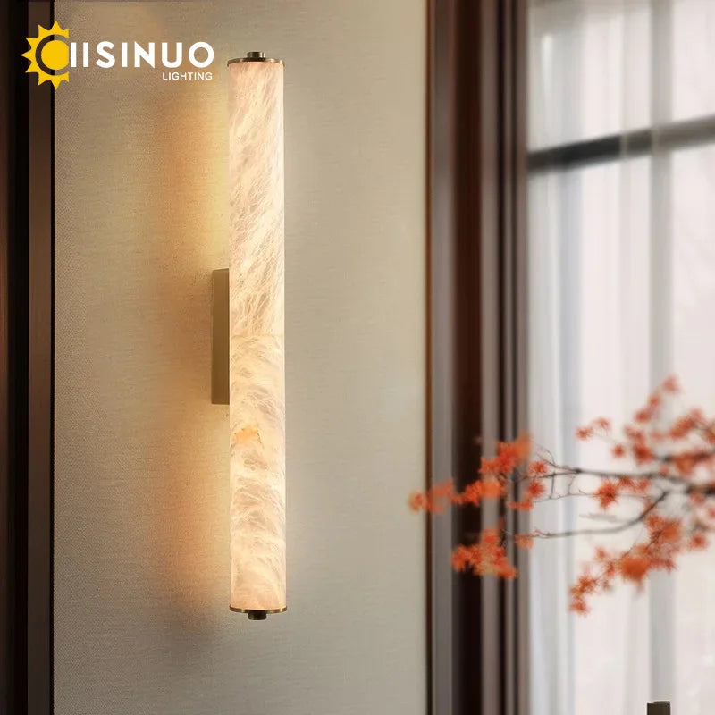 lampe murale moderne marbre blanc led 80cm haute qualité decorationintérieur