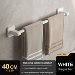 porte serviettes mural gris lisse double barre 30 40 50cm moderne minimaliste fixations murales